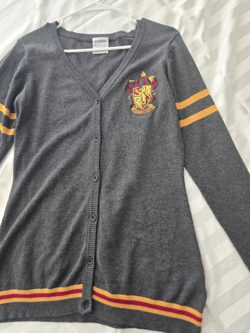 Women's Harry Potter Dark Charcoal Gryffindor Crest Cardigan - Large - Picture 4 of 6